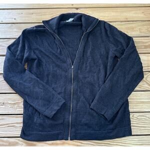 Gap Men’s Full Zip Cardigan Sweater Size Medium Black 100% Italian Merino Wool